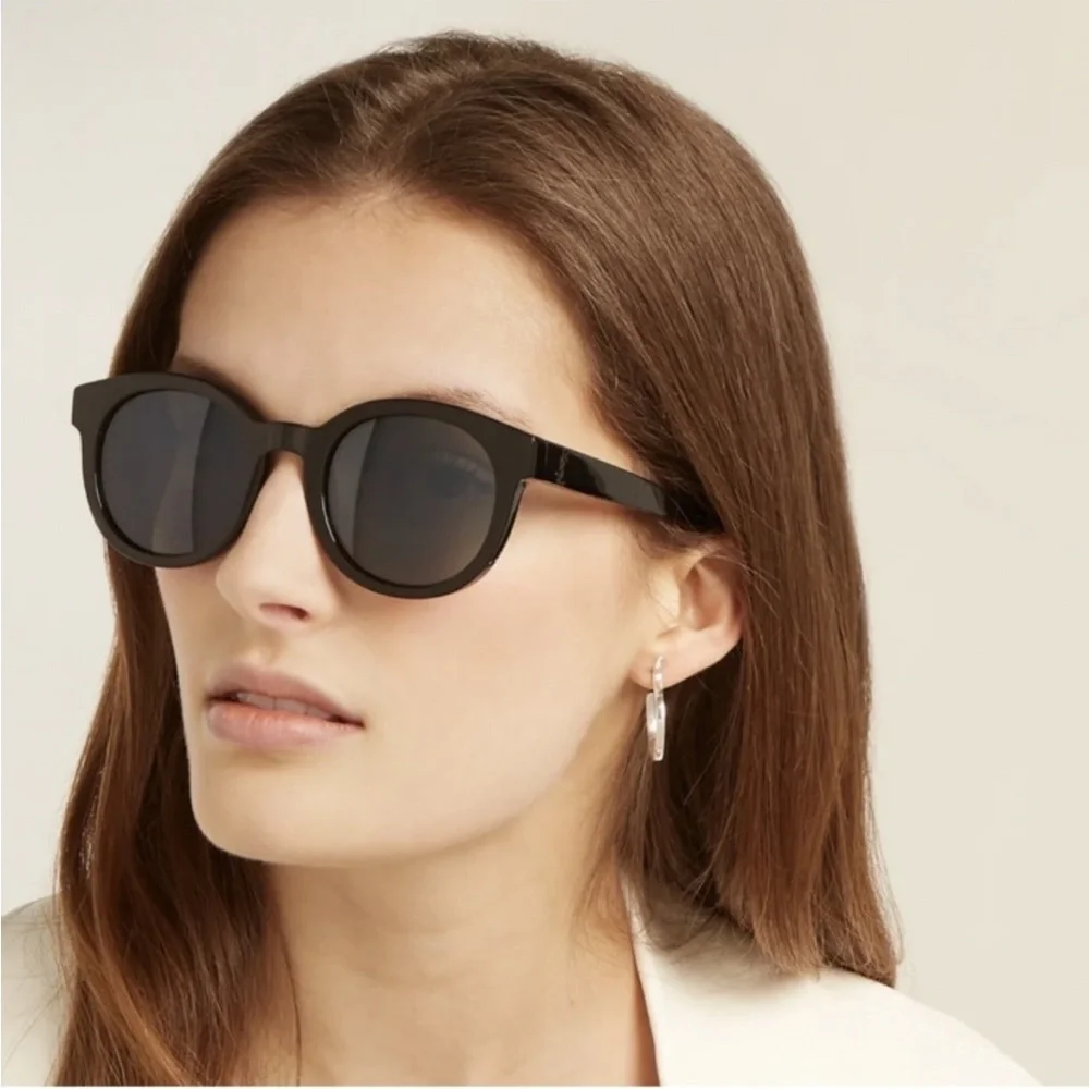 YSL Saint Laurent black acetate monogram sunglasses SL M15 black /grey/gold